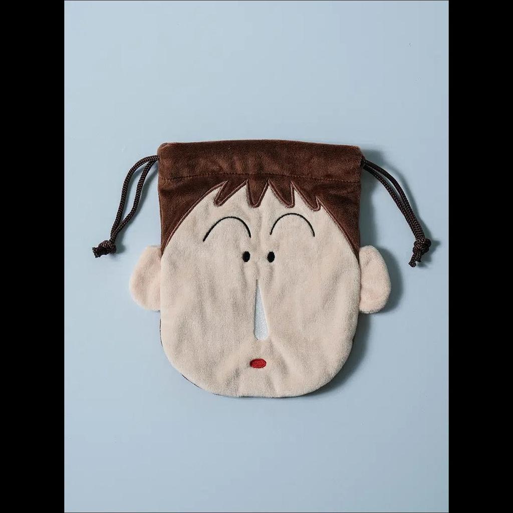 [K-Goods] Daiso Korea Crayon Shin-chan Bo-chan Face String Pouch - Cute Character Drawstring Bag Organizer (Authentic)