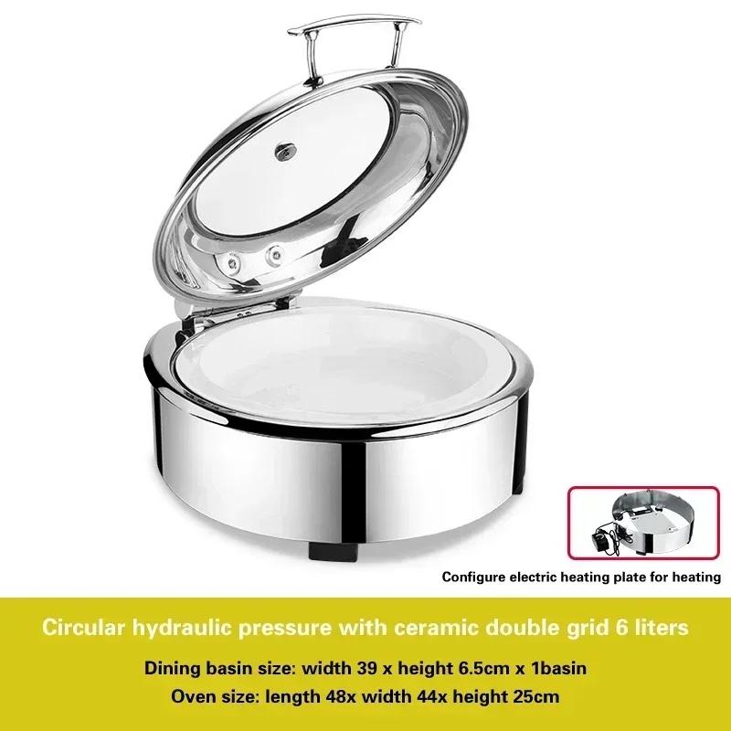 Electric heating insulation furnace Hotel breakfast stove Square Buffet Furnace tableware Stainless steel hydraulic buffet stove