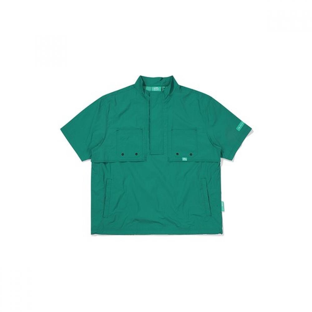 Patch Pocket Short Sleeve Anorak  Green  [23ss]