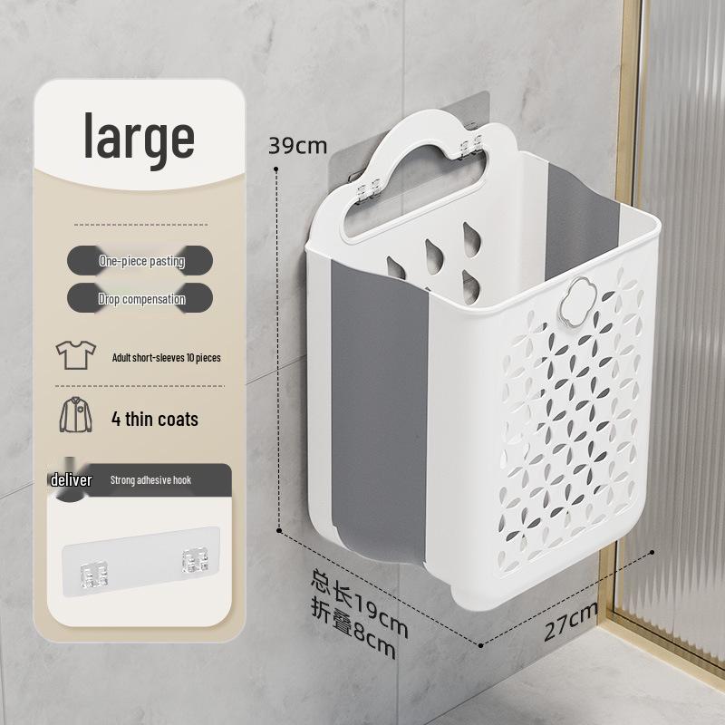 Large Capacity Foldable Wall-Mounted Laundry Basket - Portable for Dorm and Bathroom