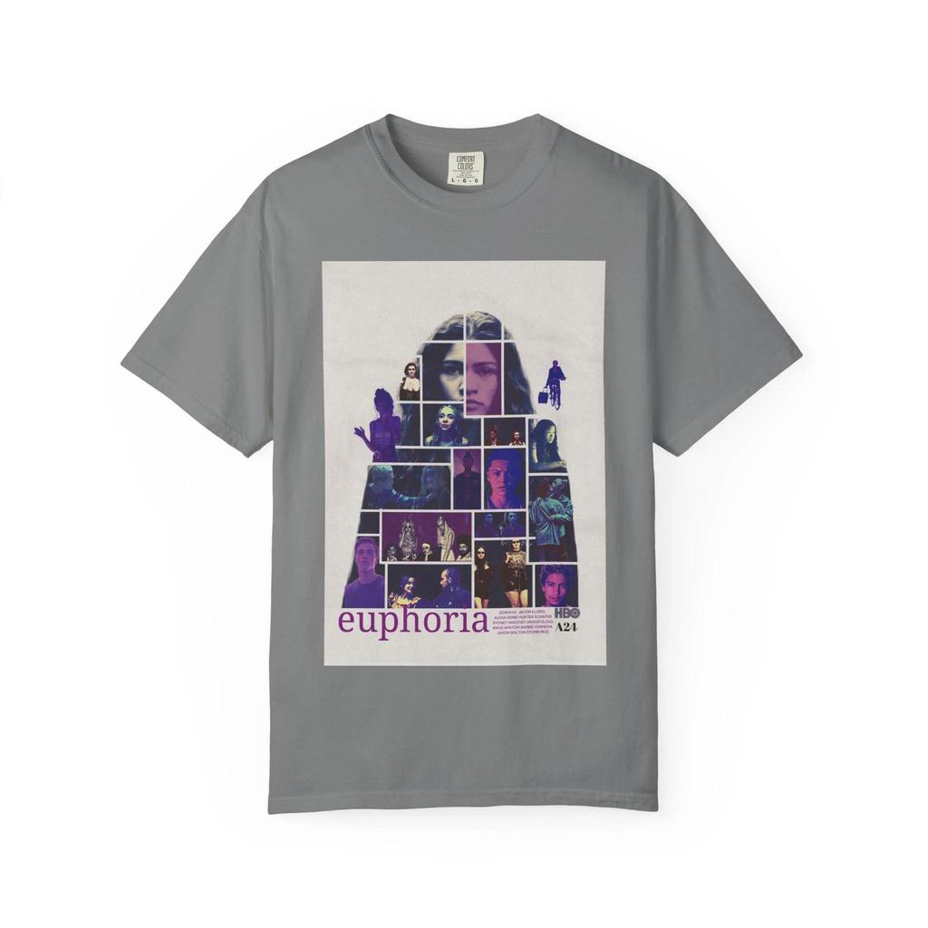 Retro Euphoria A Movie Poster TShirt s YK Aesthetic Euphoria TV Show Zendaya Fans Tee Unisex Loose Fit Casual Tshirt