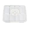 Divided Serving Tray with Lid and Handle Plastic Sealed 8 Compartment Clear Snack Fruit Container Tray Food Storage Box