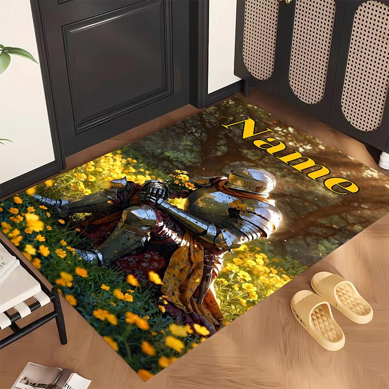 Holy Knight (5) Personalized Name Office Carpet Stylish Decor for Living Room Bedroom Kitchen