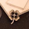 1pc Advanced Black Diamond Sparkling Clover Brooch Adds A Mysterious Style To Dressing and Creates Personalized Accessories