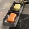 Bathroom Soap Holder Free-Punching Wall Mounted Soap Sponge Holder Organizer Double Drainage Soap Dish Bathroom Accessories