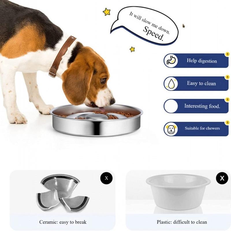 Multipurpose Pet Slow Feeder Bowl Watering Dish For Kittens Puppy HX6C