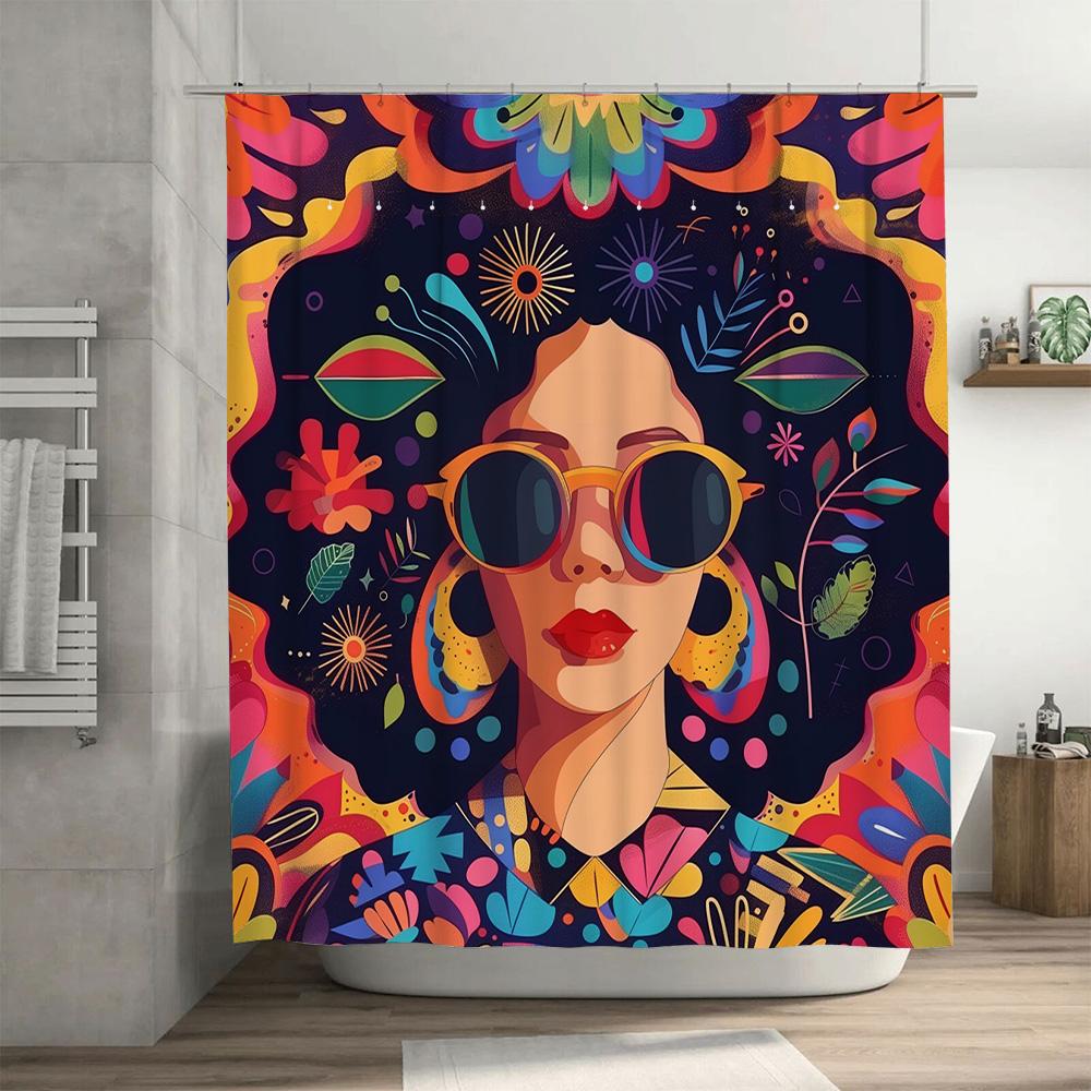 Luxury Red Rose Pattern Shower Curtain Set for Bathroom Decoration Modern DMP Letter Waterproof Bath Rug Mat Sets Home Decor (18