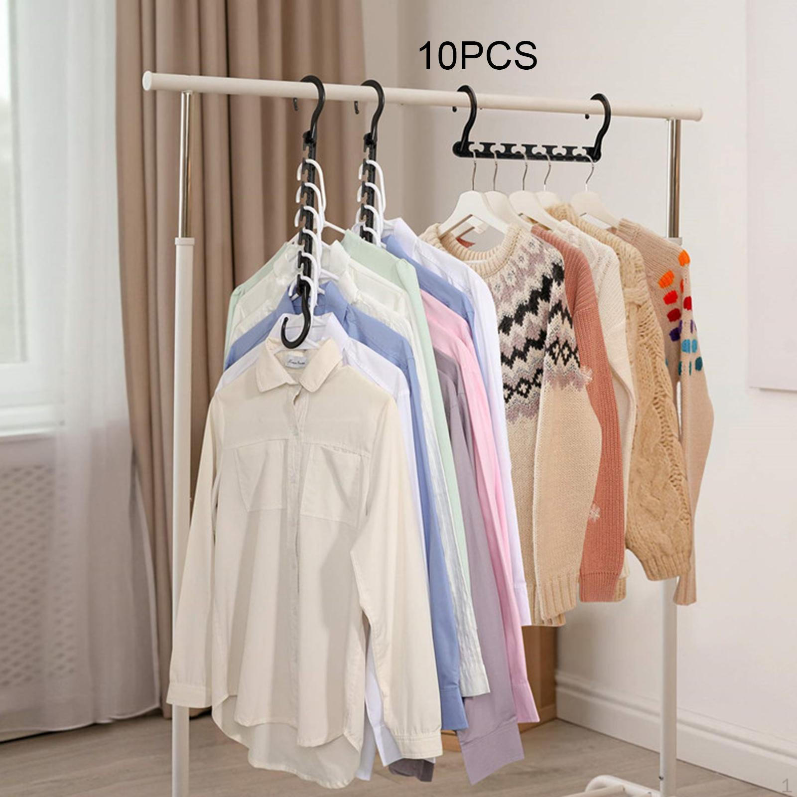 10 шт вешалок для эффективного использования пространства в шкафу и хранения брюк и джинсов чёрный 1498₽