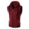 Jamickiki Newest Fashion Outdoor Men's Sleeveless Zipper Tank Top Joggers Vest Hooded Waistcoat Sleeveless Hoodies. 3 Colors