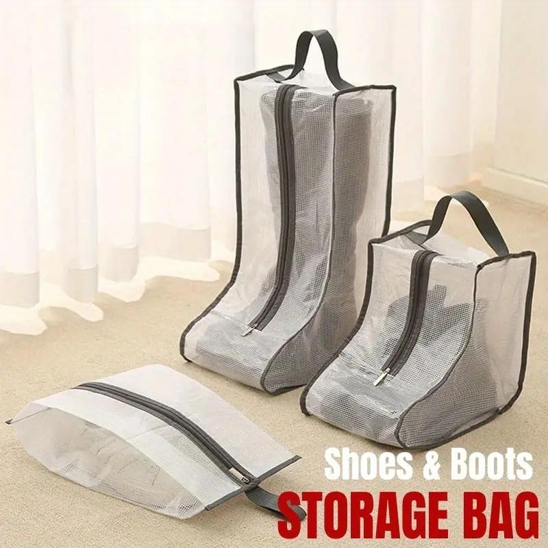 Stiefel-Aufbewahrungstasche, wasserdicht, staubdicht, transparent, Schuh-Schutztasche, mit Reißverschluss, tragbar, Stiefeltasche, Haushalts-Reise-Aufbewahrung