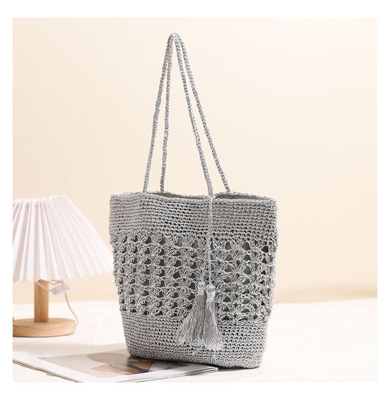 Trendy Large Capacity Woven Straw Bag with Tassels - Women's Versatile Beach & Casual Shoulder Bag