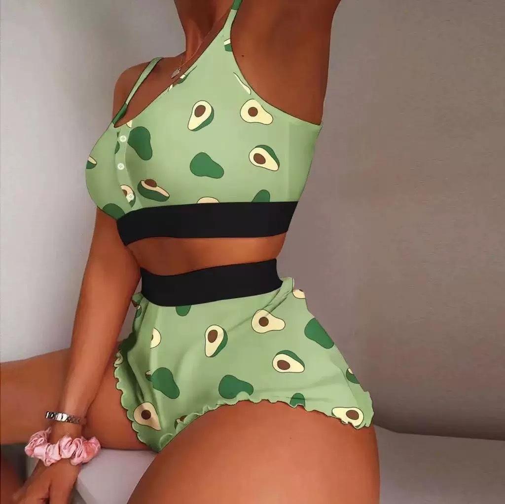 

New, new fashion printed suspender pajamas, cool, thin, tight and sweet pajamas are sent on behalf of others. XL