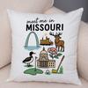 North Carolina Design Pillowcase Double Print Oklahoma Theme Cushion Cover Soft Plush North Dakota Style Pillowcase for Sofa