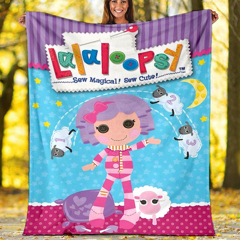 1pc Lalaloopsy1 Theme Blanket - Digital Print, Polyester, Cozy for All Seasons, Perfect for Outdoor, Camping, and Travel