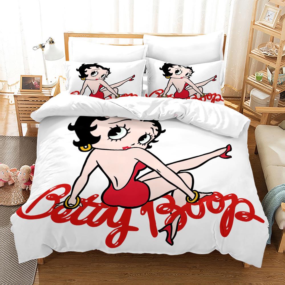 3D Three-Piece Betty Boop Quilt Cover Digital Printing