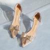 Fashion Fashion High Heels for Women Spring/Autumn Pointed Thin Heels Transparent Single Shoes New Rhinestone Bow High Heels for Women