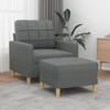Vidaxl Armchair with Footrest, Dark Gray, 60 Cm, Upholstered In Fabric