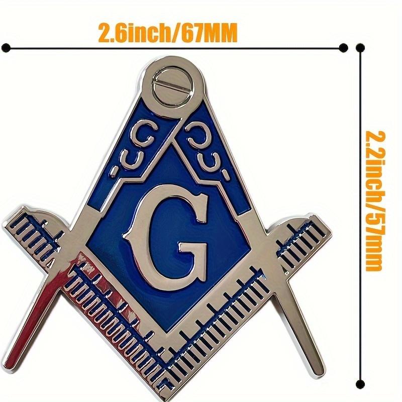 Masonic Car Emblem Compass Auto Truck Metal Decal, Mason Square Auto Motorcycle Gift Automobile Decoration Accessories