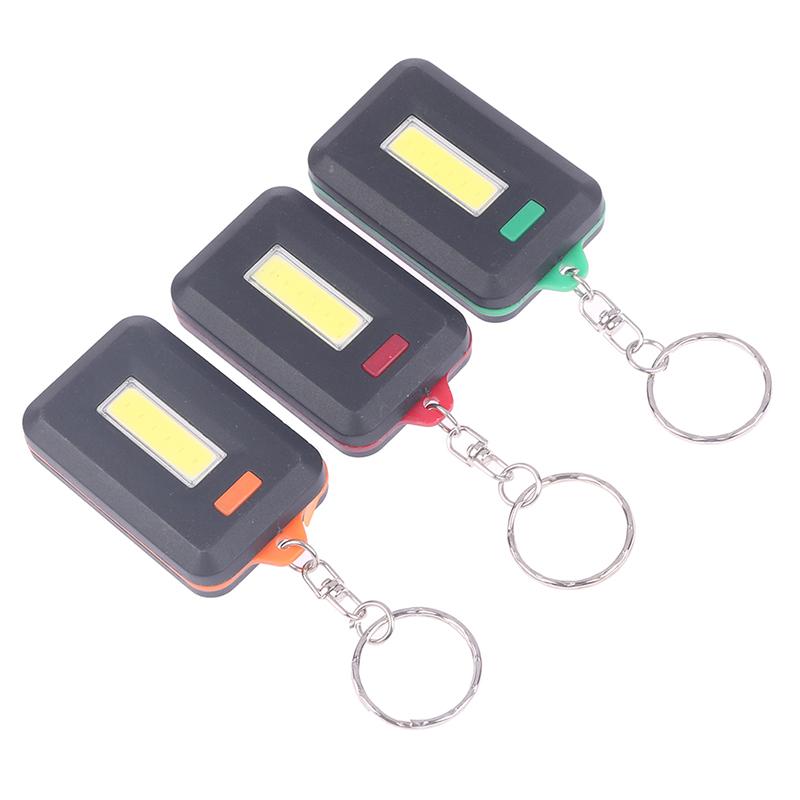 1Pcs Portable Mini Cob Led Keychain Flashlight Key Chain Torch Light Lamp