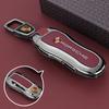 Zinc Alloy Leather Car Key Case Full Cover Protector For Porsche Cayenne Panamera Macan Cayman 718 911 Taycan Accessory Sticker EFD1