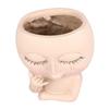 Resin Flower Pots for Home, Unique Flower Pot for Indoor and Outdoor Plants, with Drainage Hole, Add   and Personality To Your Home