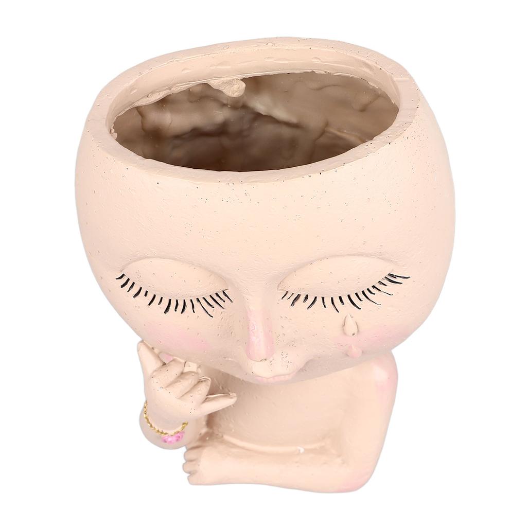 Resin Flower Pots for Home, Unique Flower Pot for Indoor and Outdoor Plants, with Drainage Hole, Add   and Personality To Your Home