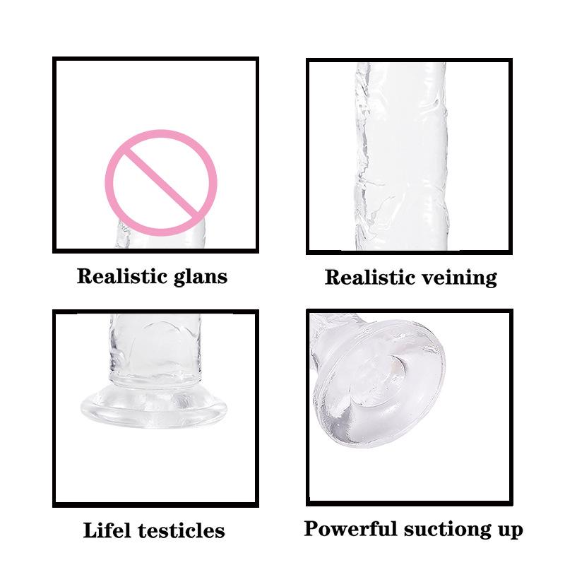 Large Crystal TPE Soft Eggless Dildo - Long-lasting Transparent Adult Pleasure Device