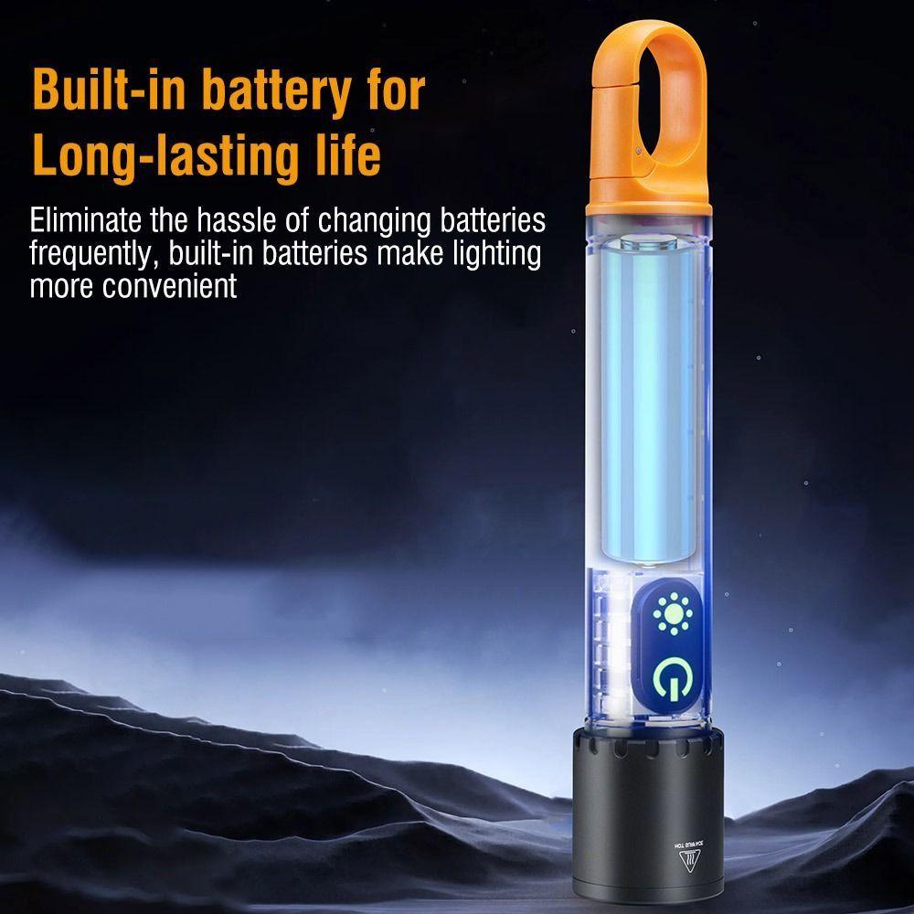 Telescopic Zoom Strong Light Flashlight With Side Lamp Camping Lamp  Camping