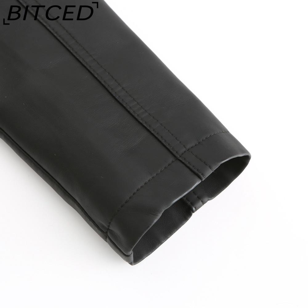 BITCED Spring/Autumn Women's Leather Jacket - Short Fit, Slim-Cut, Lightweight Leather Coat, Biker Style