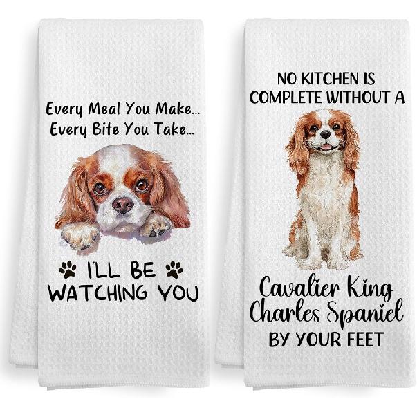 Funny Bassett Basset Hound Dog Mom Kitchen Towels Decor Gifts for Women Men Kids, Bassett Basset Hound Dog Decor Ornament Accessories Dish Hand Tea Cavalier King