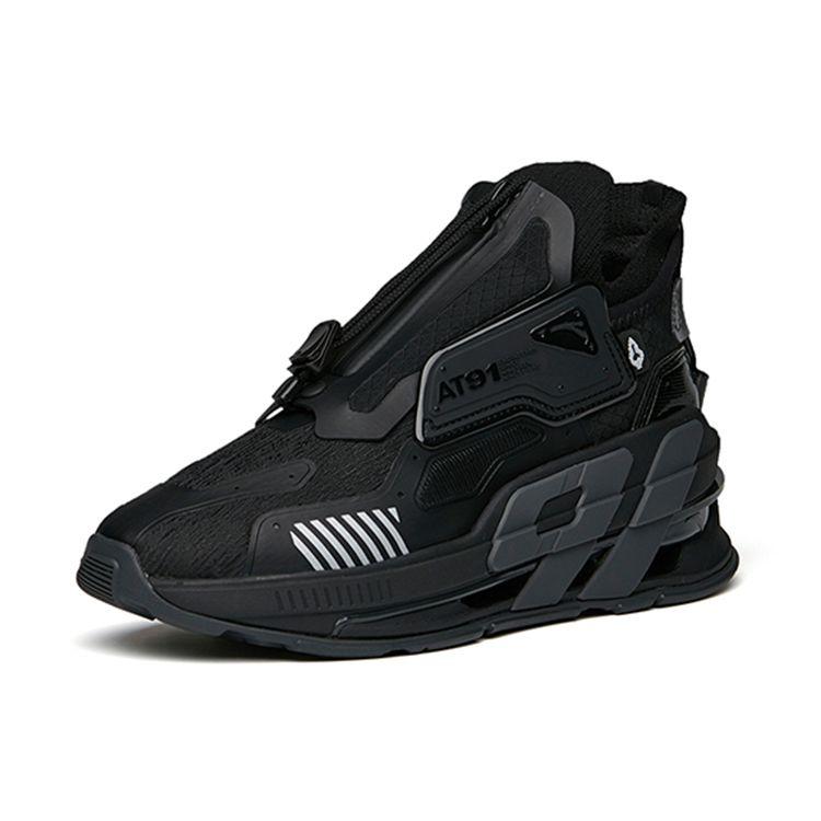 Anta At91 Fabric Synthetic Leather Shock Absorbing Non-Slip Wear-Resistant Low-Top Running Shoes Women Running Shoes Black 122148851-2