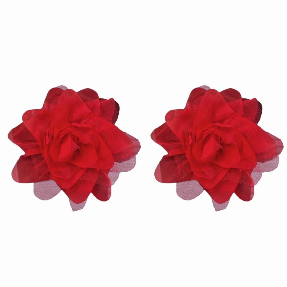 2pcs Tulle Flower Brooch Appliques Organza Clothing Patch Clothing Appliques  Clothes Decoration