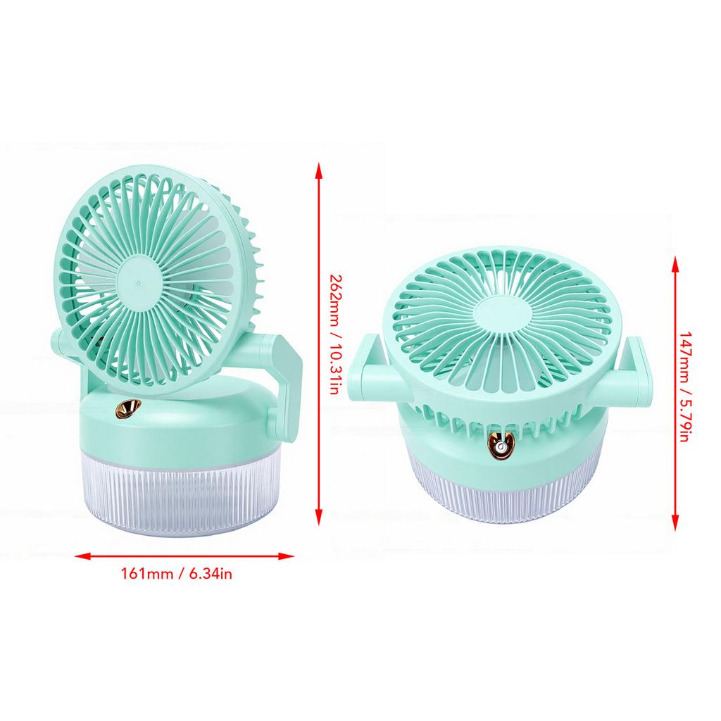 Desk Fan Air Humidifier 3 Gears 800ML Water Tank Desktop Cooling Fan and Humidifier with Ambient Light for Home Office