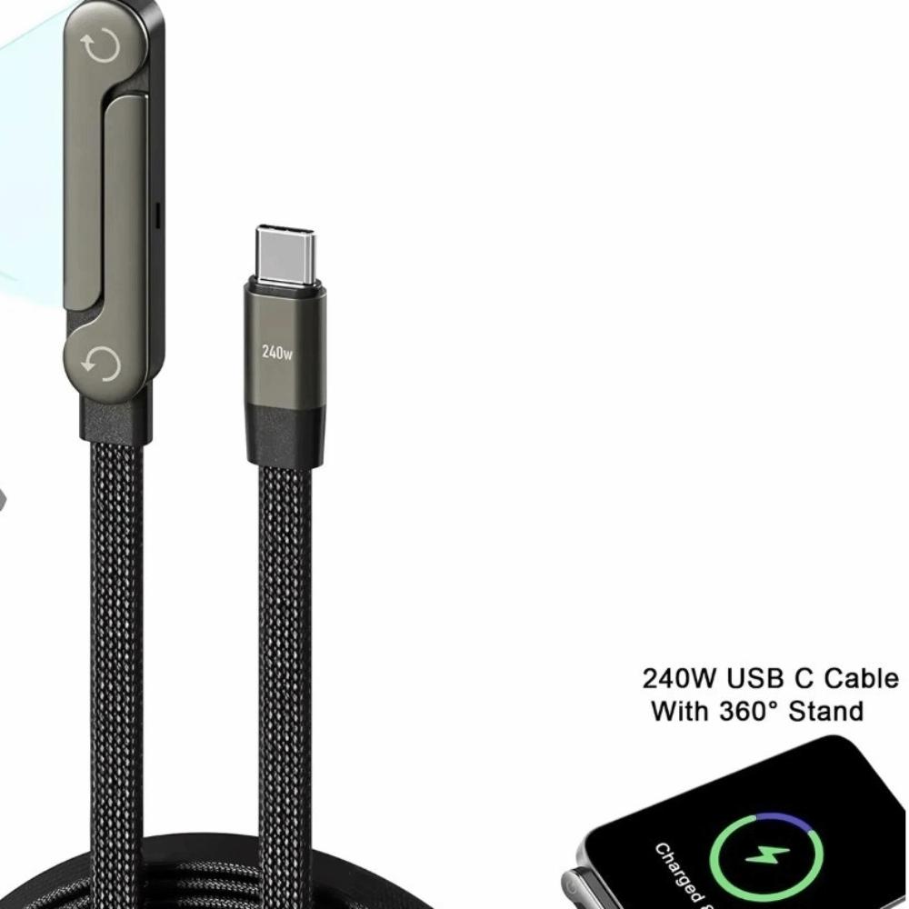 2-in-1 Design Charging Cable Built In Phone Stand Data Cable Mobile Phone Stand Cable  Office Use