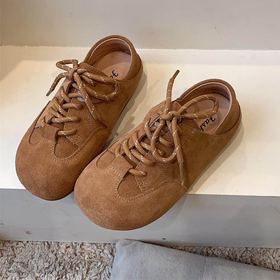 Korean Retro Shoes Frosted Leather Children's Shoes Girls' Princess Shoes Baby Leather Shoes Soft-soled Casual Shoes