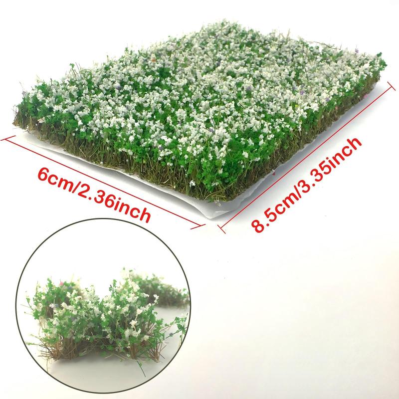 Grappolo di Fiori Artificiali in Miniatura Ciuffi d'Erba Strappabili Modello per Diorama Giardino Ferrovia Paesaggio Casa delle Bambole Artigianato Modellismo