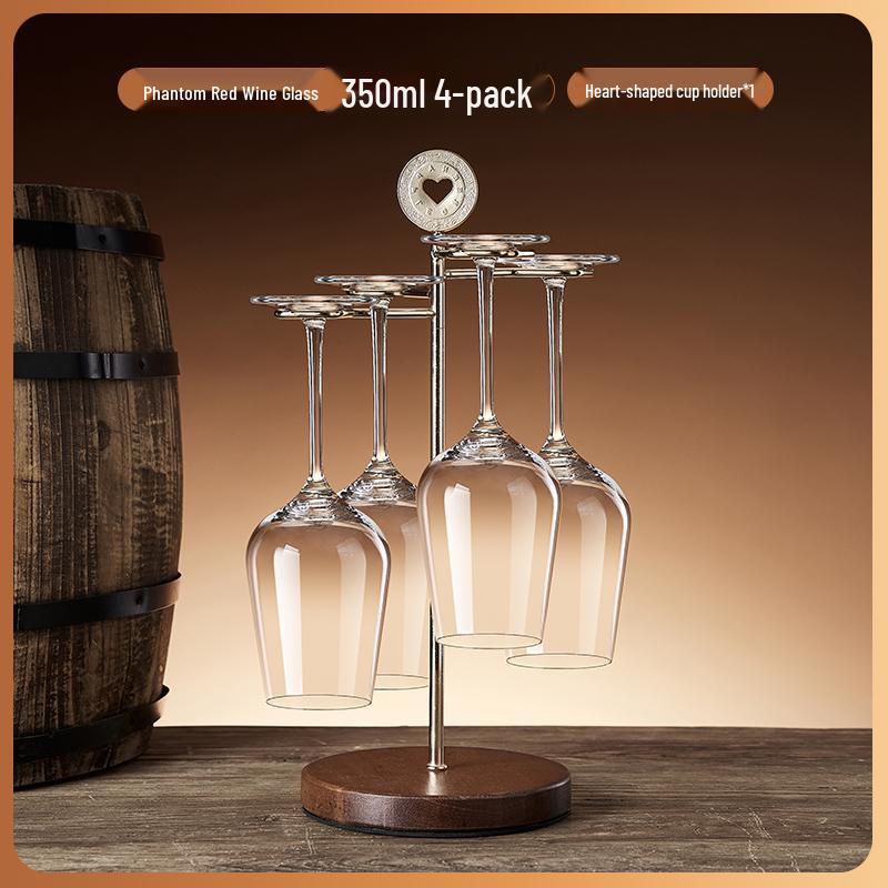 Creative Red Wine Glass Hanging Rack for Living Room Cabinets - Display and Storage Shelf with Ornaments