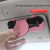 Solid Color Car Sunglasses Case PU Leather Sun Visor Storage Portable Car Glasses Box  Accessories