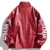 Herren PU-Leder Baseball-Stil Jacke – Dünner Herbst Motorrad Rennmantel, Amerikanischer Street Style Radsportjacke
