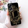 Transparent For Oppo PHS110 Cover For Oppo A1 5G Case Luxury Crown A-Z Letters 2D Flat Pattern Soft Phone Case