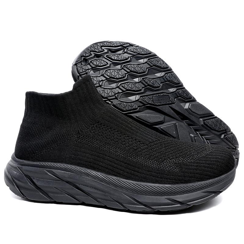 

Носки и обувь мужские летние модели дышащие носки-чехлы из сетки с плетением «муха», легкие кроссовки средней высоты для бега, мужские влагоотводящие для тренировок 39 чёрный