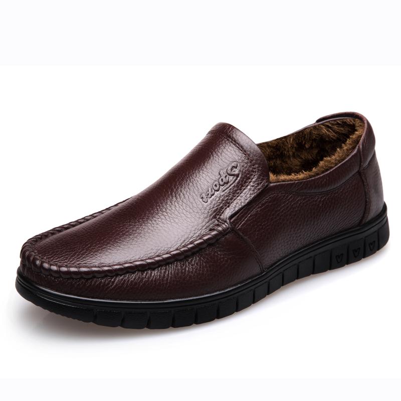 Hot Sale Leather Casual Shoes Men All-match Outdoor Soft Driving Shoes Lightweight Skate Shoes Men Moccasins Flats Mens Sneakers
