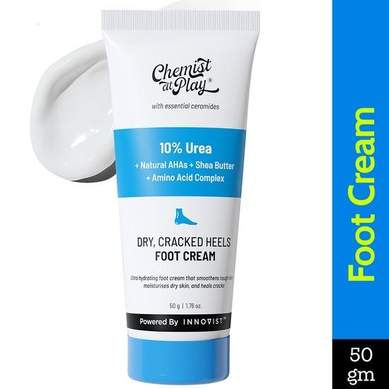 Crema de Pies Chemist at Play para Talones Agrietados y Pie Diabético | Hasta 24 horas de Hidratación | 10% Urea y AHAs Naturales | Hidratación | 50g