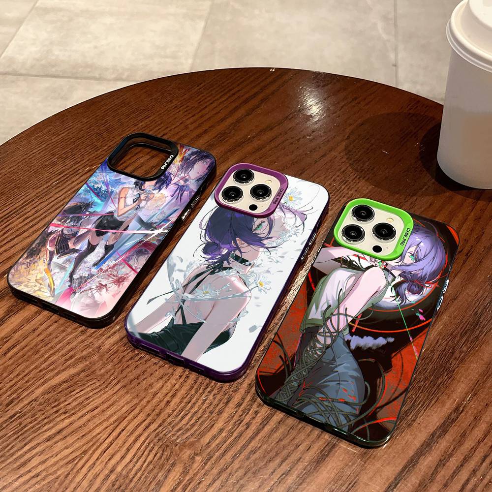 Anime Chainsaw Man Reze Arc Handyhülle Für IPhone 17 16 15 14 11 12 13 Pro Max Pro Plus Farbige Silberne Hülle