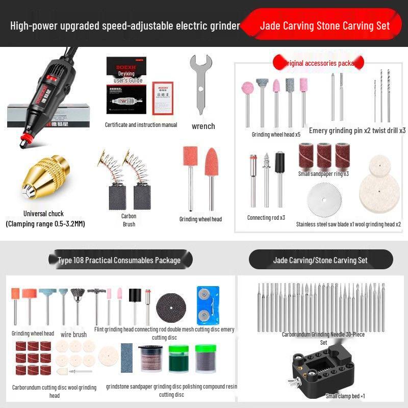 High-Power Electric Hand Grinder and Polisher: Rust Remover, Deburring, Engraving, and Polishing Tool