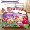 3pcs Strawberry Princess3 Design Cover Set - HD Printed Bedding with 1 Cover and 2 Pillowcases - Perfect for Home and Dorm Decor