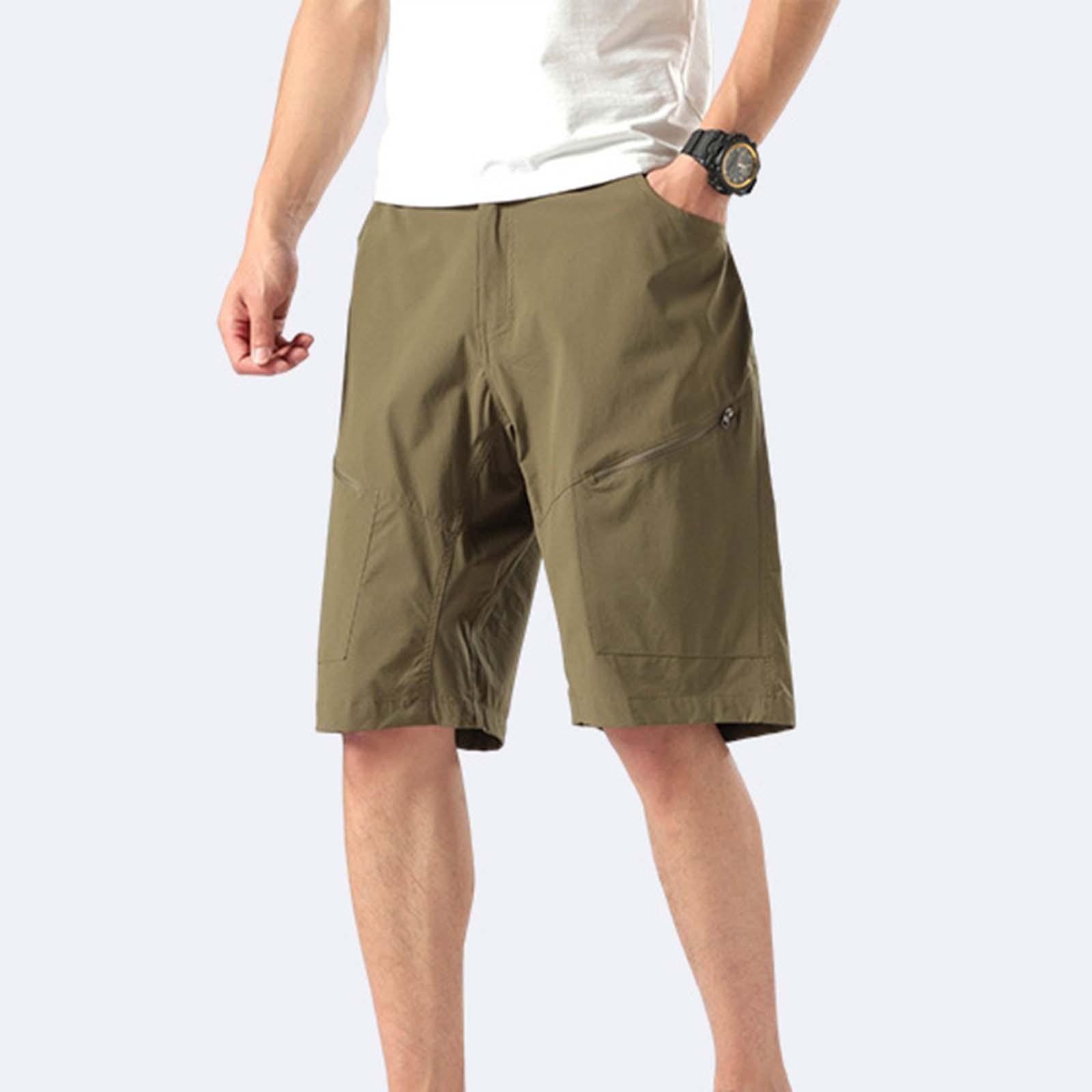 

Мужские летние быстросохнущие брюки длиной пять четвертей, свободная и дышащая рабочая одежда, шорты прямого кроя XL хаки