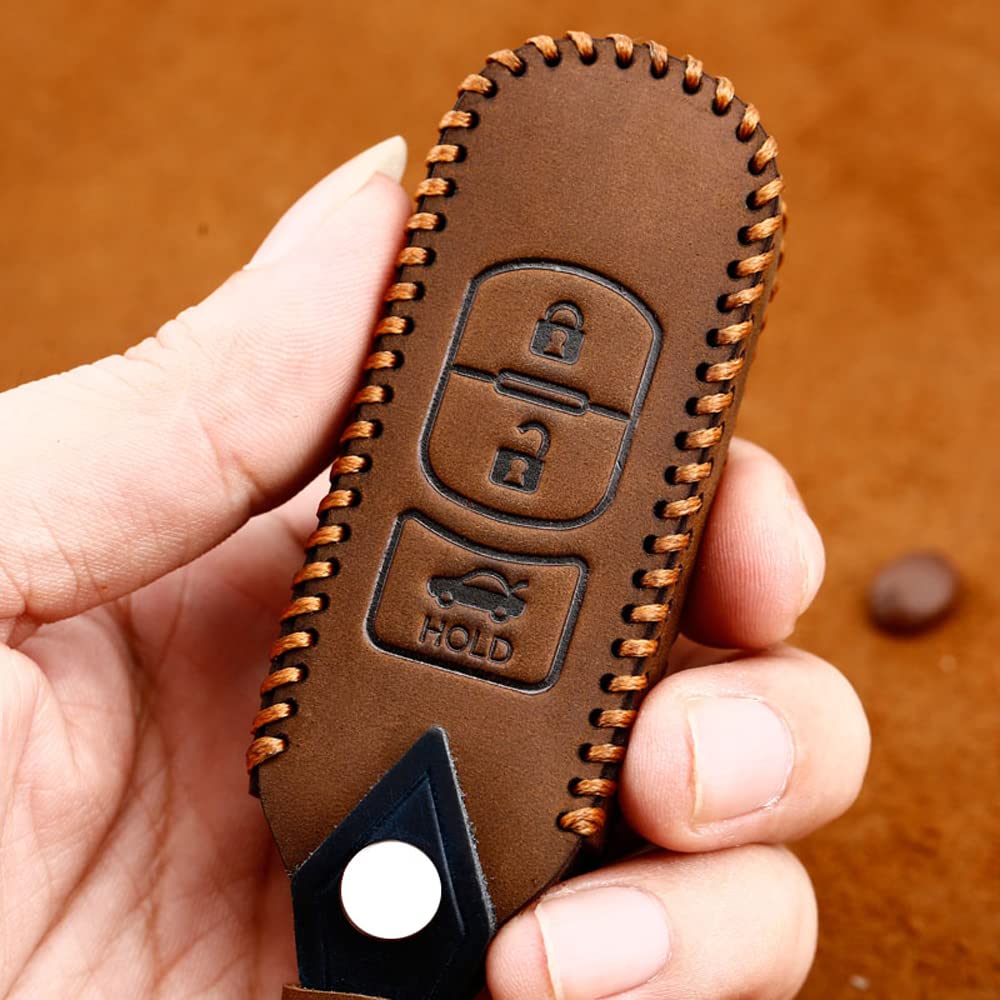 KUNIO Mazda Dedicated Key Case, Key Holder, Key Cover, Gift, Leather, Handmade, For Mazda,