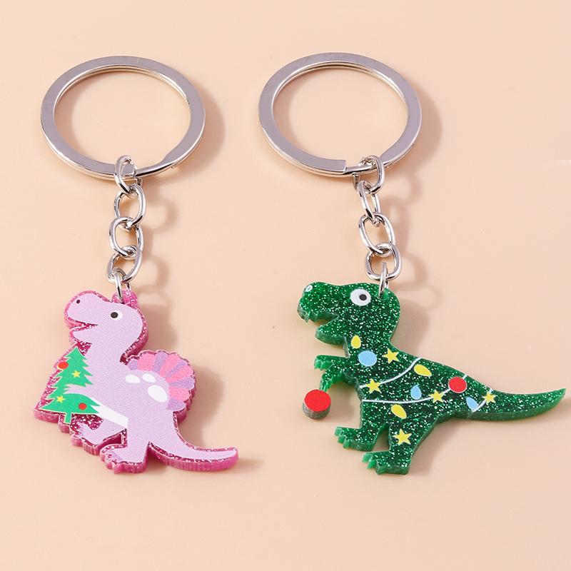 Cute Resin Animal Dinosaur Keychain Turkey Key Ring Pendants for Car Key Holder Women Girls Handbag Decor DIY Key Chain Gift