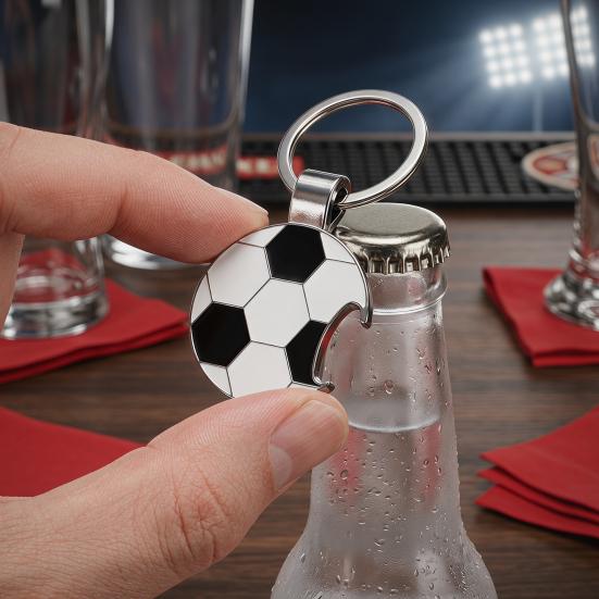 2Pcs Soccer Keychain Bottle Opener Keychain Charm Accessory for Keys & Cars, for Football Fan Gifts
